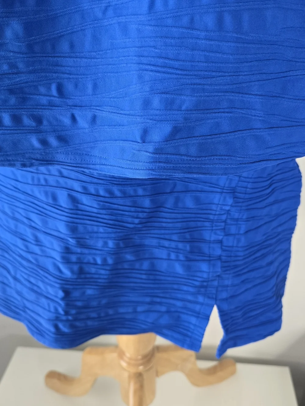Lands End Textured Square Neck Tankini Skirt Swim Set 16W DD Royal Blue - Picture 2 of 12